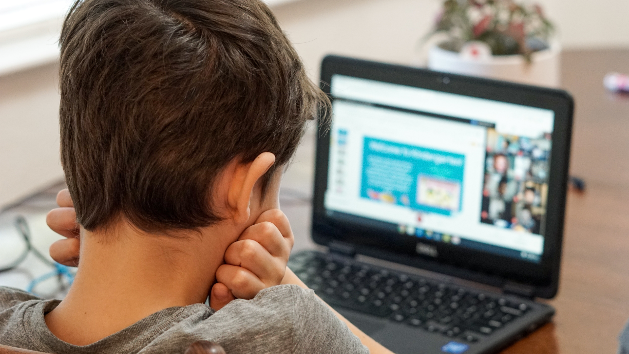 boy using a laptop